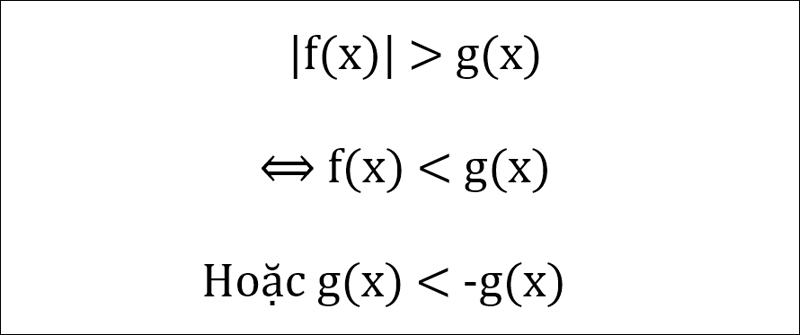 Cách giải bất phương trình |f(x)| > g(x)